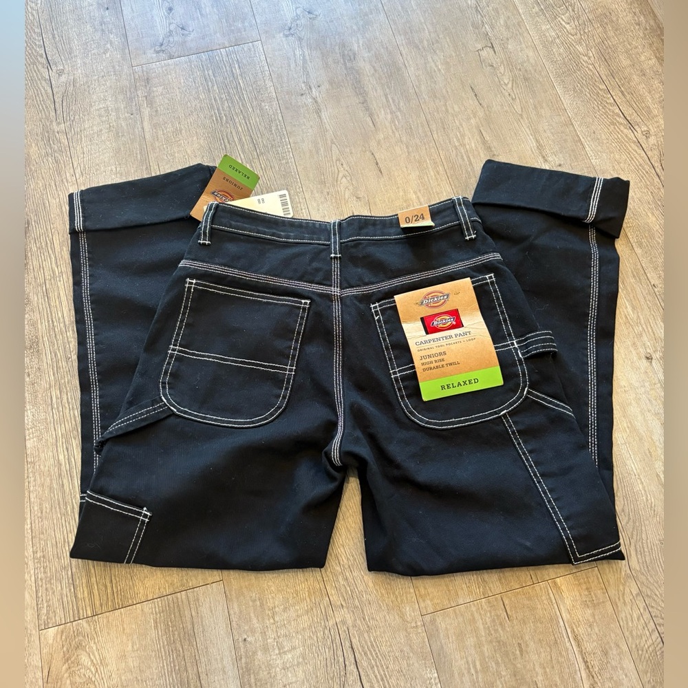 Dickies Y2K baggy carpenter cargo pant NWT size 0/24 contrast stitching - Picture 6 of 12